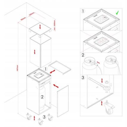 Planika - Caminetto a gas da esterno 142x36 cm 8kW bianco + coperchio di protezione