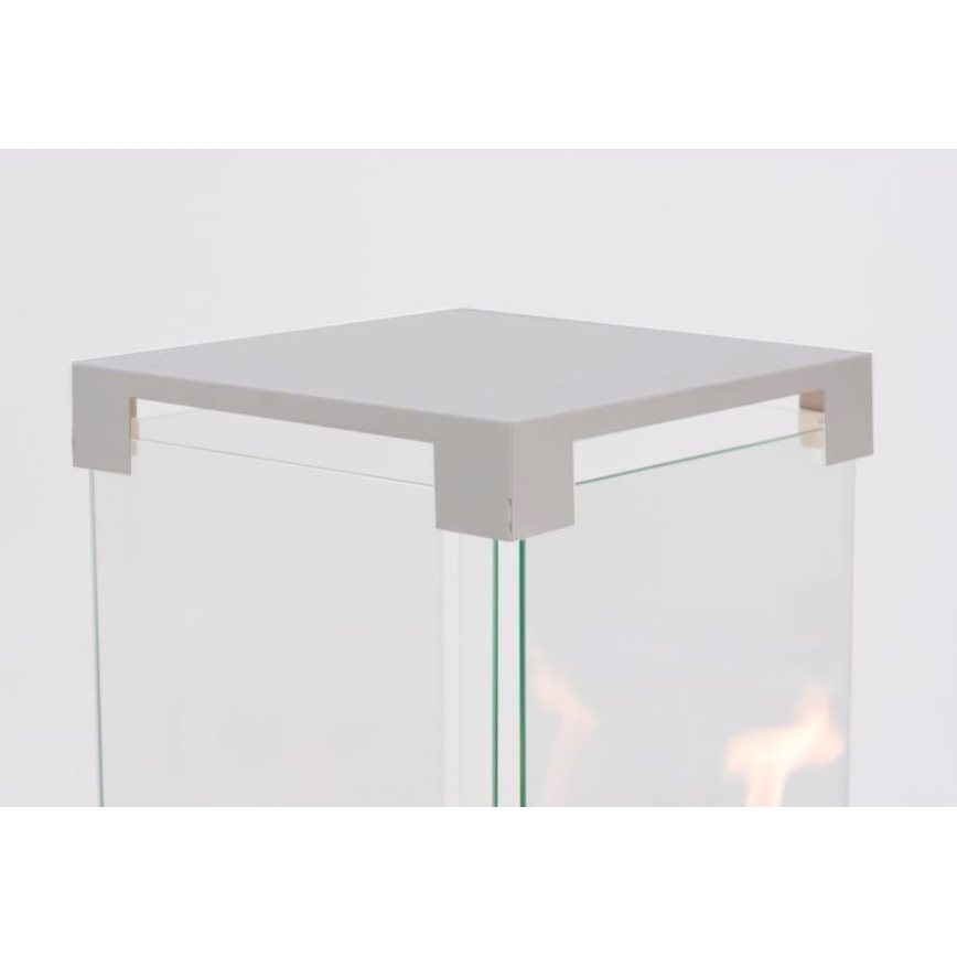 Planika - Caminetto a gas da esterno 142x36 cm 8kW grigio + copertura di protezione