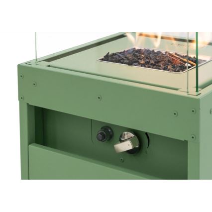 Planika Faro GAS - Caminetto a gas da esterno 142x36 cm 8kW verde + coperchio di protezione