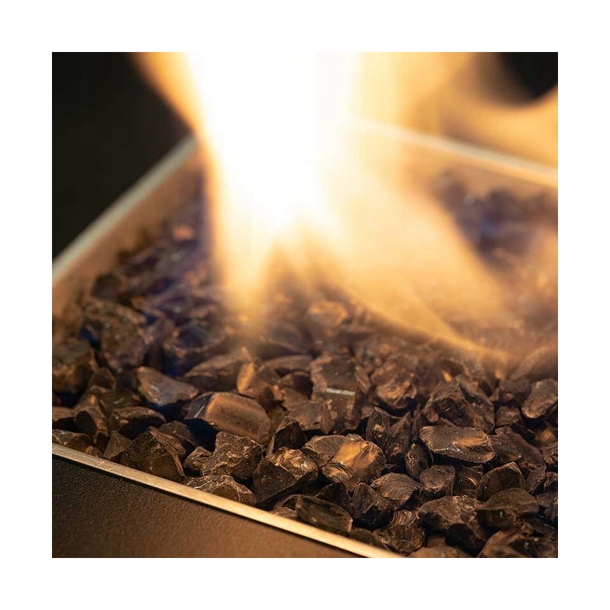 Planika - Cheminée à gaz d'extérieur 142x36 cm 8kW noir + housse de protection