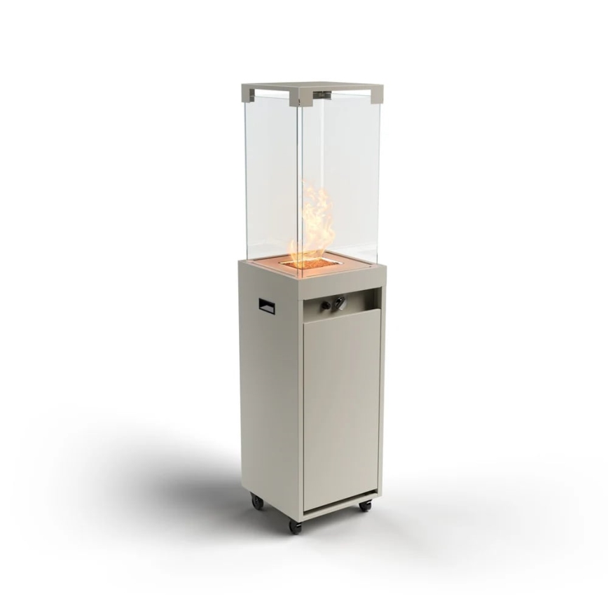 Planika - Outdoor-Gas-Kamin 142x36 cm 8kW grau + Schutzabdeckung