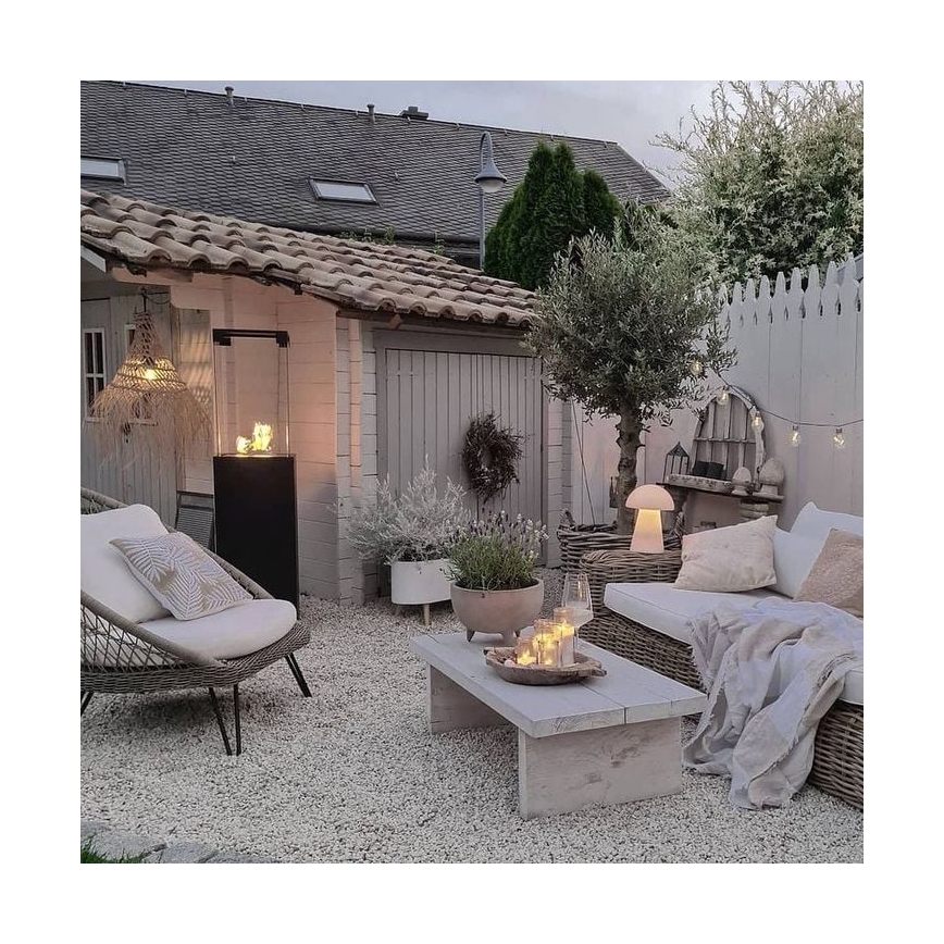 Planika - Outdoor-Gas-Kamin 142x36 cm 8kW schwarz + Schutzabdeckung
