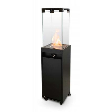 Planika - Outdoor-Gas-Kamin 142x36 cm 8kW schwarz + Schutzabdeckung