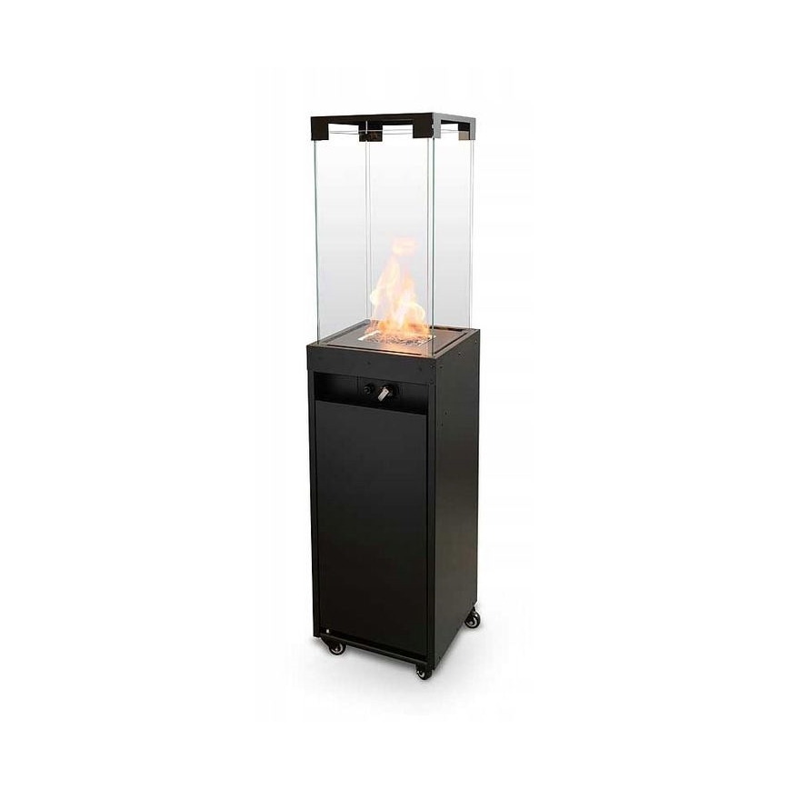 Planika - Outdoor-Gas-Kamin 142x36 cm 8kW schwarz + Schutzabdeckung
