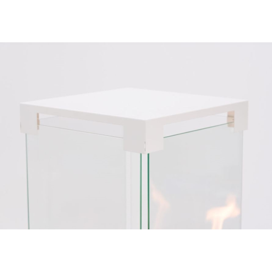 Planika - Outdoor-Gas-Kamin 142x36 cm 8kW weiß + Schutzabdeckung