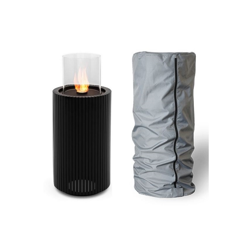 Planika - Caminetto BIO 87x37,6 cm 2,5kW nero + copertura protettiva
