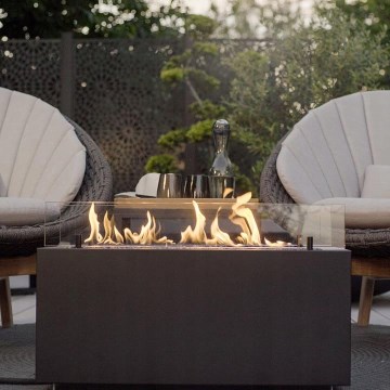 Planika - Outdoor-Gas-Kamin 41,4x69,8 cm 10kW schwarz + Schutzabdeckung