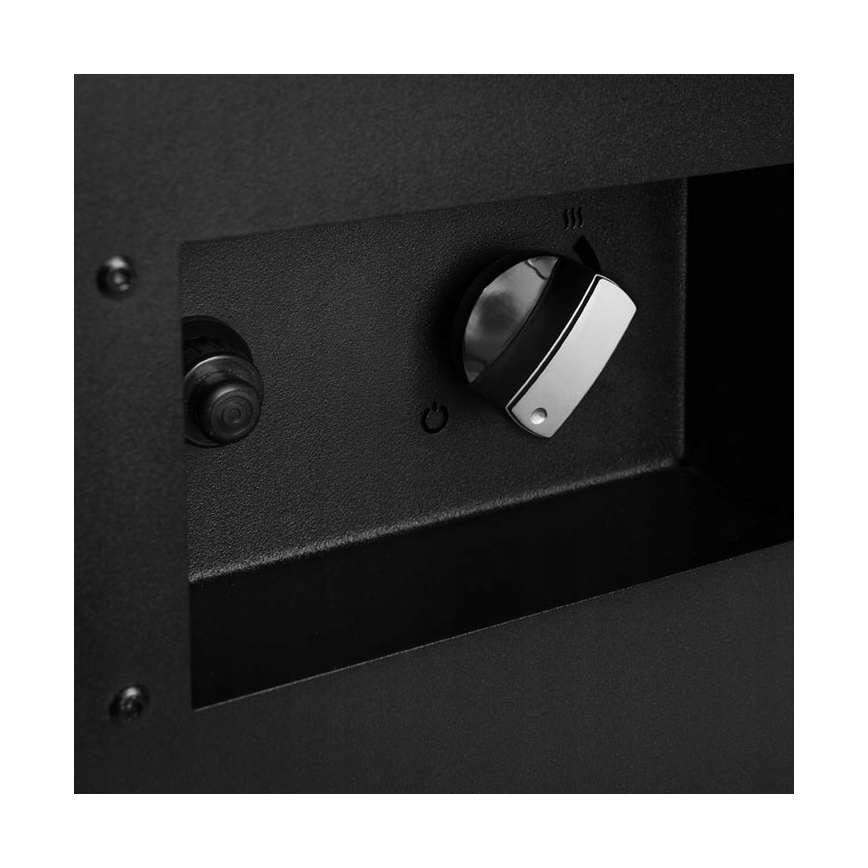 Planika - Caminetto a gas da esterno 41,4x69,8 cm 10kW nero + coperchio di protezione