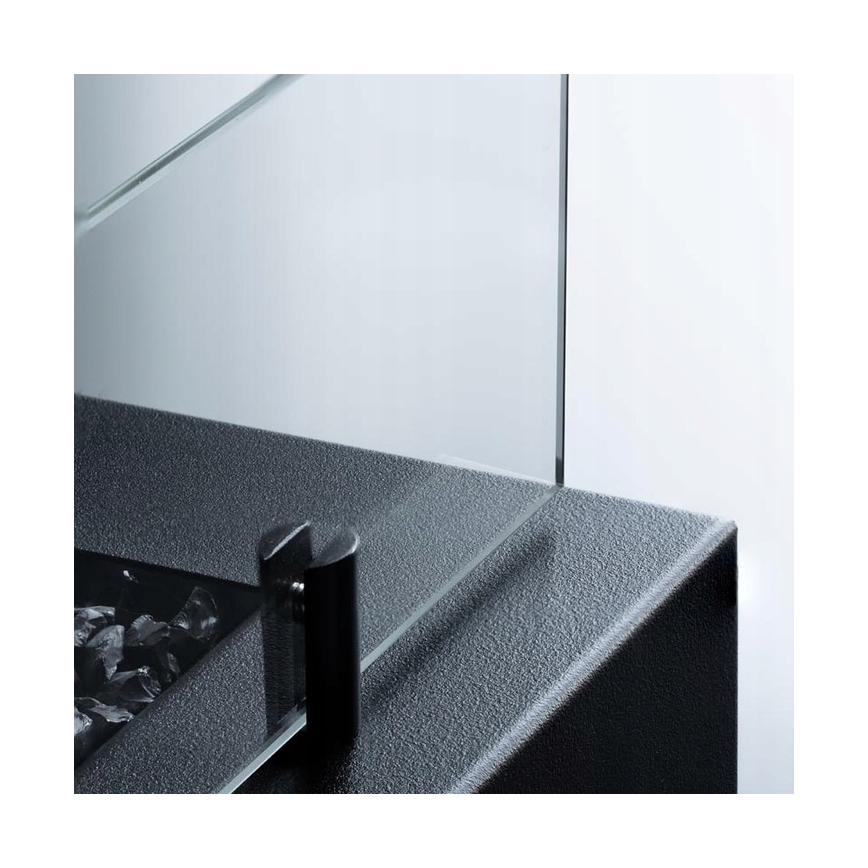 Planika - Caminetto a gas da esterno 41,4x69,8 cm 10kW nero + coperchio di protezione