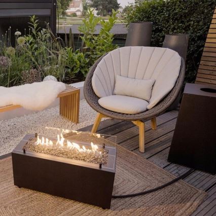 Planika - Outdoor-Gas-Kamin 41,4x69,8 cm 10kW schwarz + Schutzabdeckung