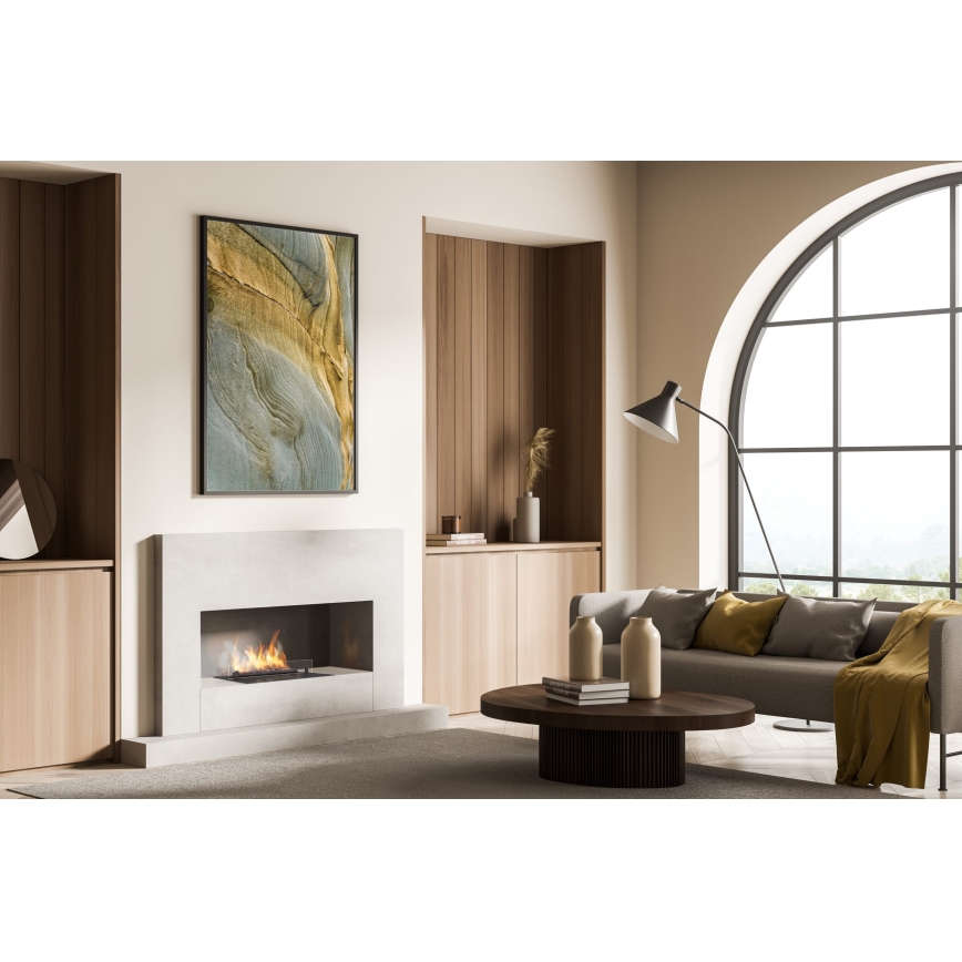 Planika - Camino a bioetanolo da incasso con telecomando 19,1x38 cm 2,5kW/230V nero