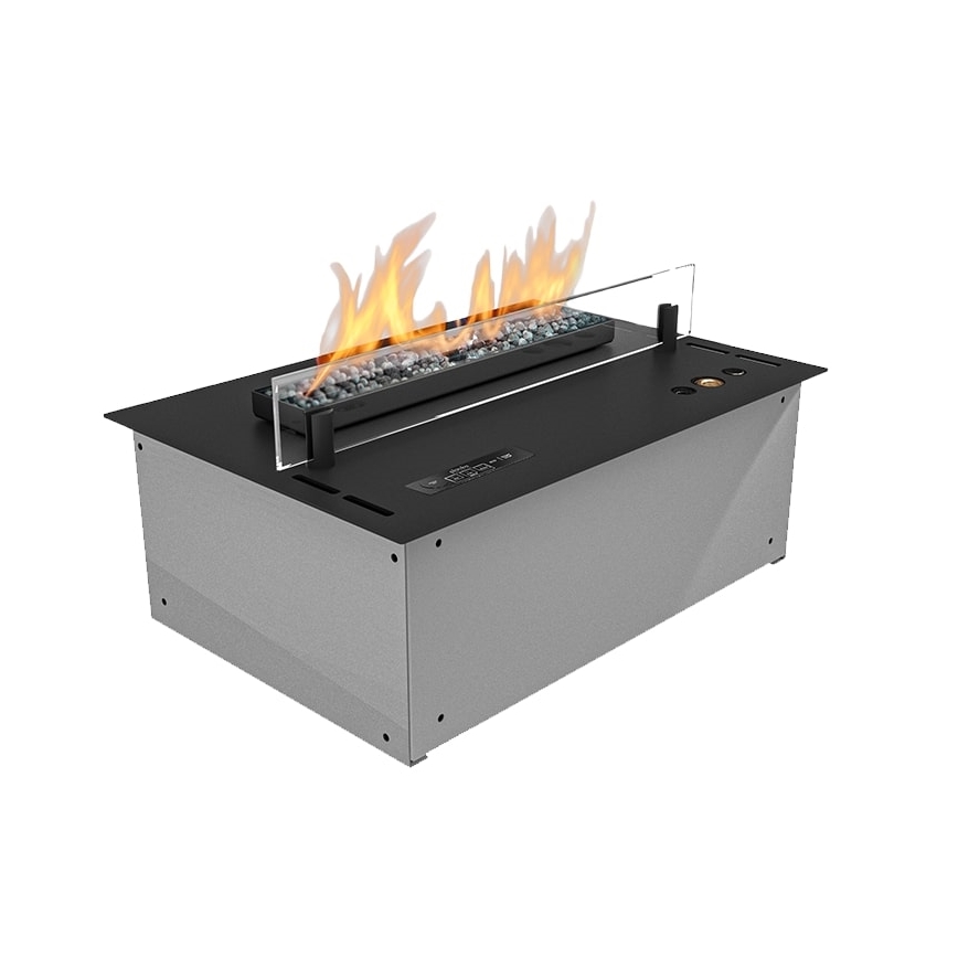 Planika - Cheminée BIO encastré avec télécommande 19,1x38 cm 2,5kW/230V noir