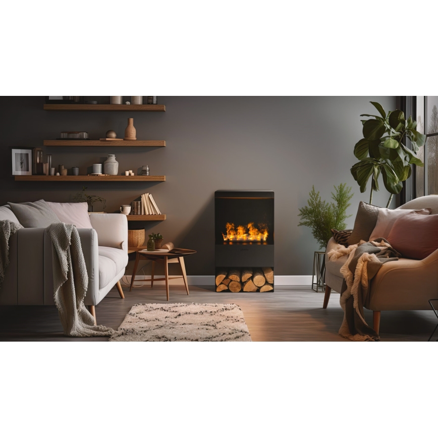 Planika - Cheminée à vapeur d'eau avec télécommande 83x48 cm 125W/230V noir