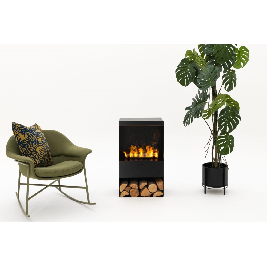 Planika - Cheminée à vapeur d'eau avec télécommande 83x48 cm 125W/230V noir