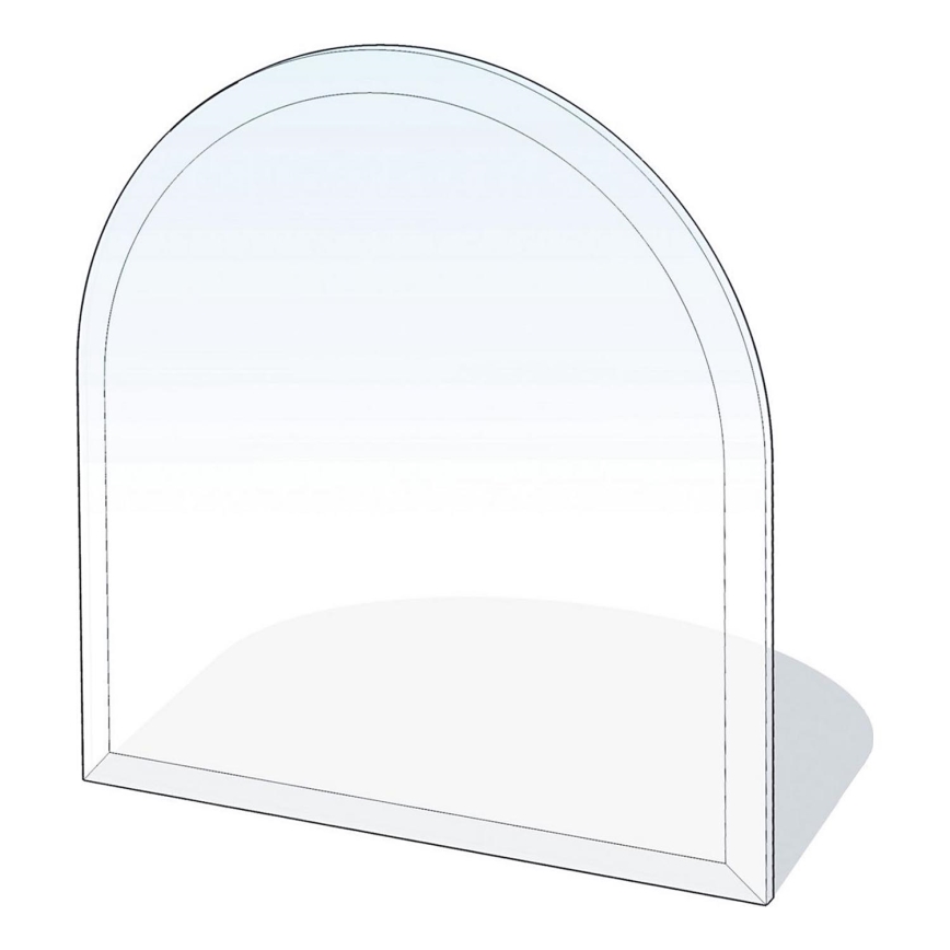 Plaque de verre pour dessous de cheminée 1000x1000x6 mm demi-arche