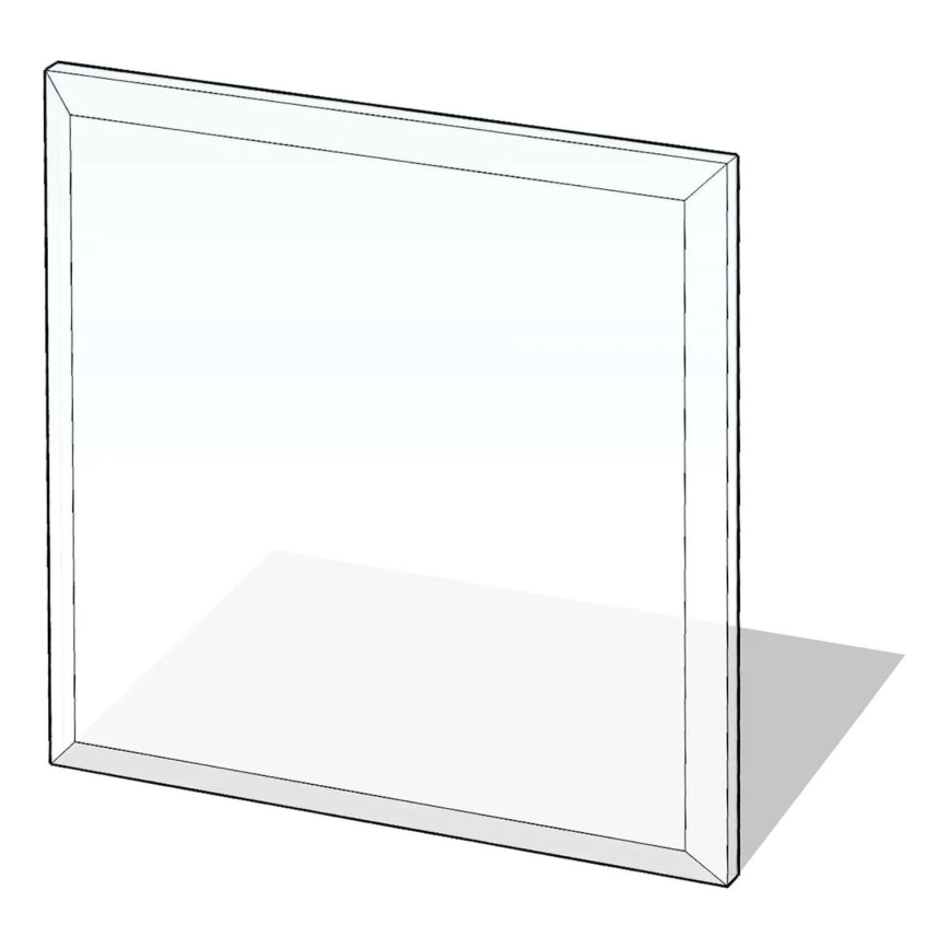 Plaque de verre pour dessous de cheminée 1000x1000x8 mm carré