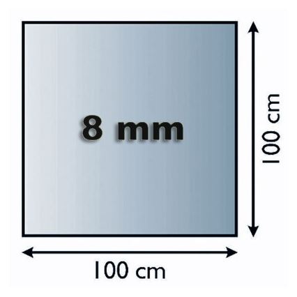 Plaque de verre pour dessous de cheminée 1000x1000x8 mm carré