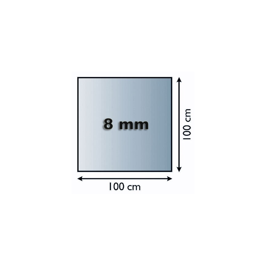 Plaque de verre pour dessous de cheminée 1000x1000x8 mm carré