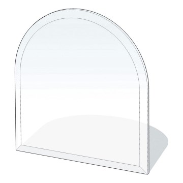 Plaque de verre pour dessous de cheminée 1000x1000x8 mm demi-arche