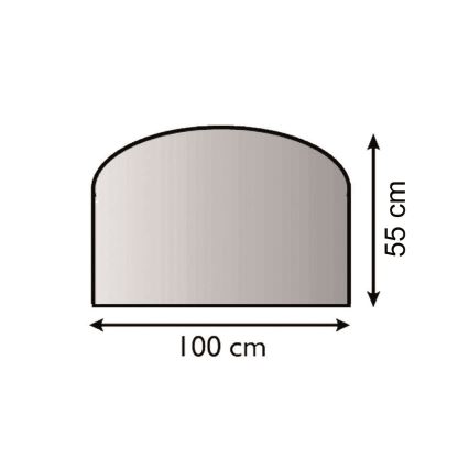 Plaque de verre pour dessous de cheminée 1000x550x6 mm demi-arche