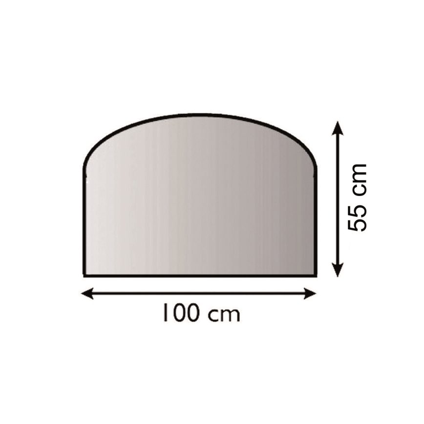 Plaque de verre pour dessous de cheminée 1000x550x6 mm demi-arche