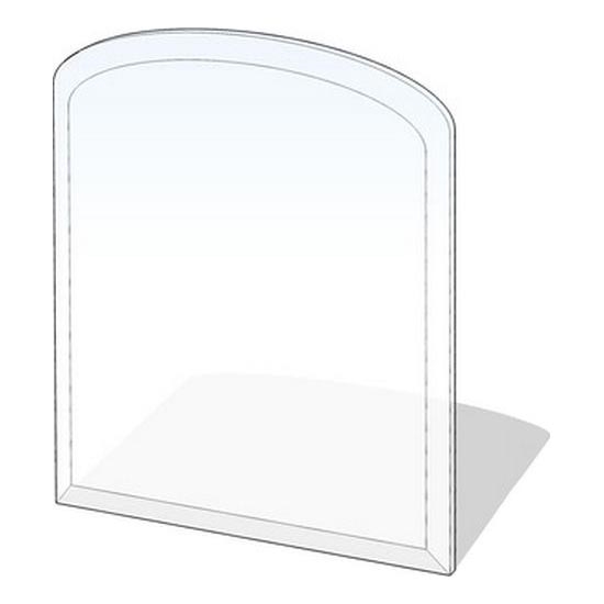 Plaque de verre pour dessous de cheminée 1100x1000x8 mm demi-arche