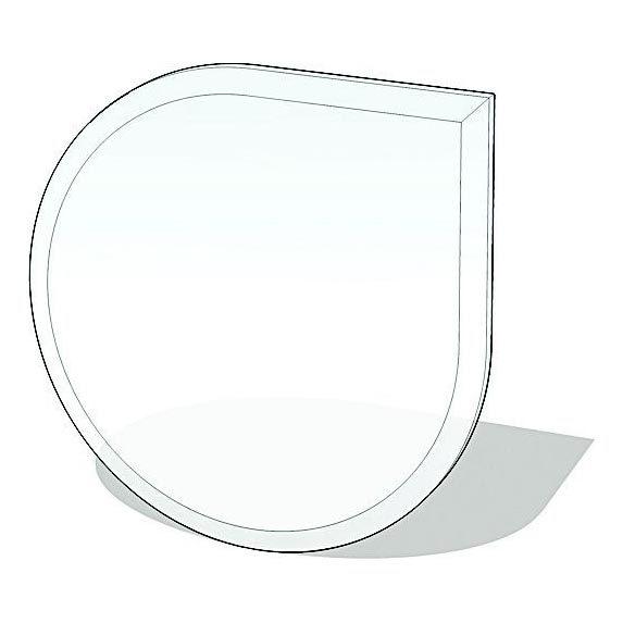 Plaque de verre pour dessous de cheminée 1100x1100x6 mm larme