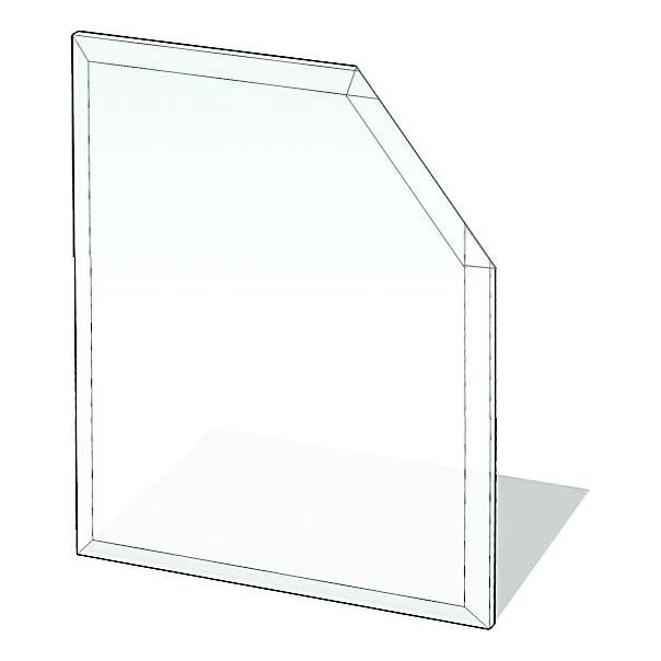 Plaque de verre pour dessous de cheminée 1100x1100x8 mm carré biseauté