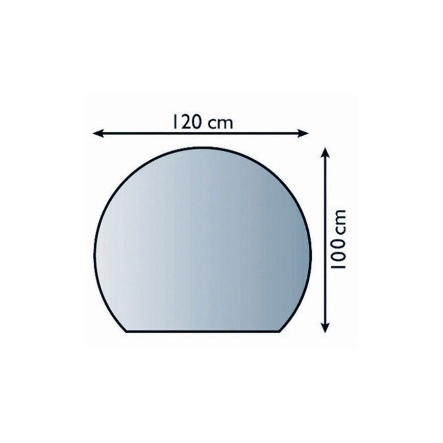 Plaque de verre pour dessous de cheminée 1200x1000x6 mm demi-arche