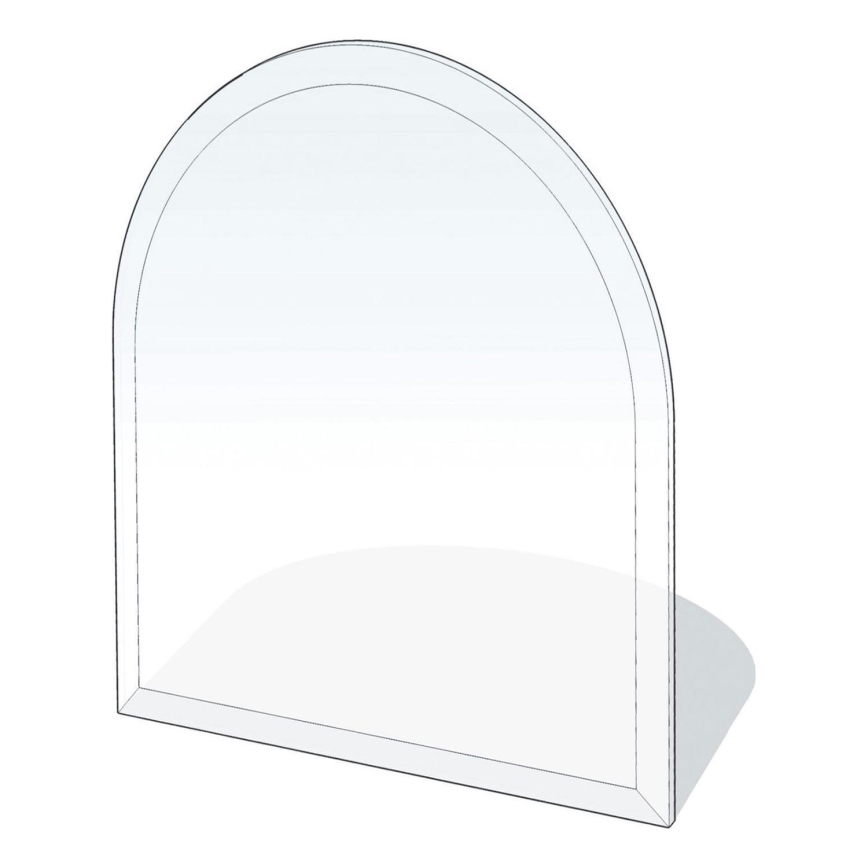 Plaque de verre pour dessous de cheminée 1200x1000x8 mm demi-arche
