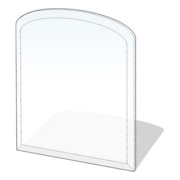 Plaque de verre pour dessous de cheminée 1200x1000x8 mm demi-arche