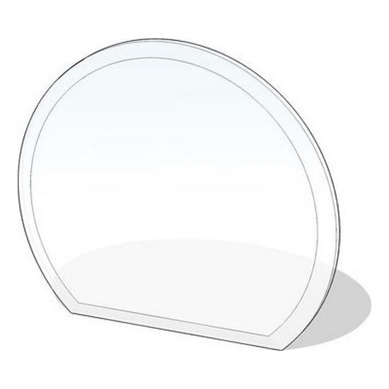 Plaque de verre pour dessous de cheminée 1200x1050x8 mm semi-circulaire