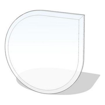 Plaque de verre pour dessous de cheminée 1250x1250x8 mm larme