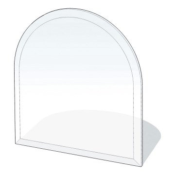 Plaque de verre pour dessous de cheminée 800x800x8 mm demi-arche