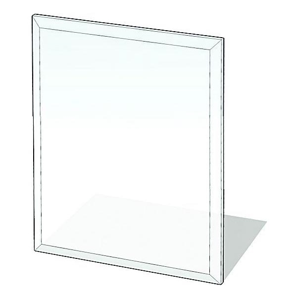 Plaque de verre pour dessous de cheminée 900x750x8 mm rectangle
