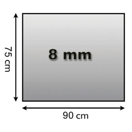 Plaque de verre pour dessous de cheminée 900x750x8 mm rectangle