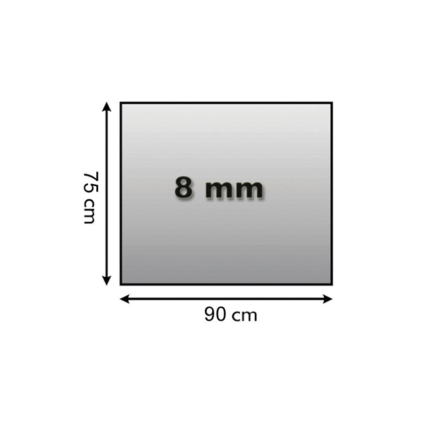 Plaque de verre pour dessous de cheminée 900x750x8 mm rectangle