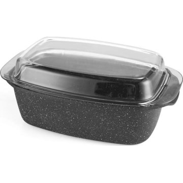 Plat de cuisson avec couvercle 32 × 20 × 11 cm, noir