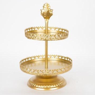 Plateau décoratif d. 25,5 cm doré
