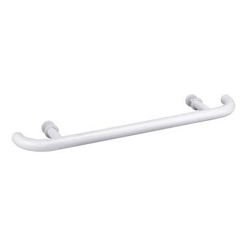 Poignée de porte 70 x 4 cm acier inoxydable/blanc
