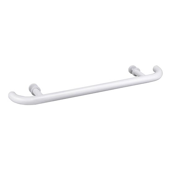Poignée de porte 70 x 4 cm acier inoxydable/blanc
