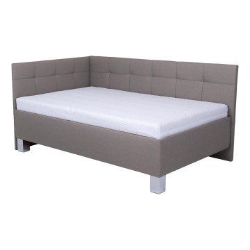 Polsterbett mit Matratze und Stauraum MARIA PETITE 120x200 cm Taupe