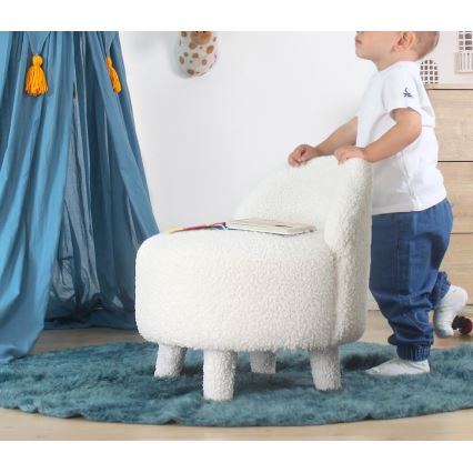 Poltrona per bambini PIXI, diametro 46 cm, bianca