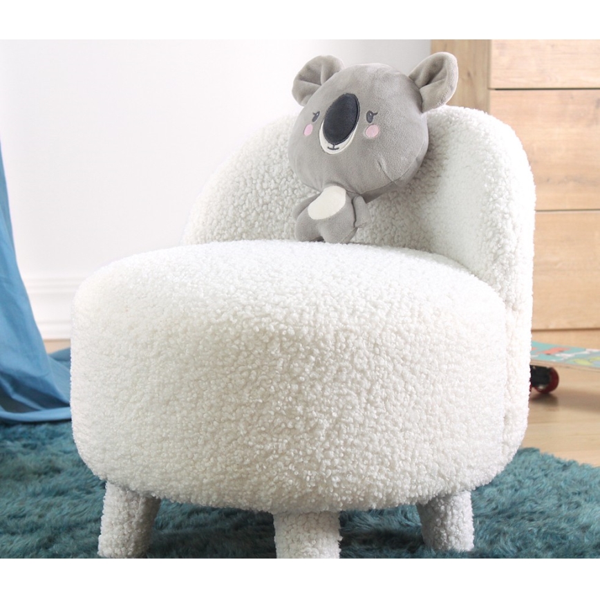 Poltrona per bambini PIXI, diametro 46 cm, bianca