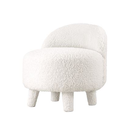 Poltrona per bambini PIXI, diametro 46 cm, bianca