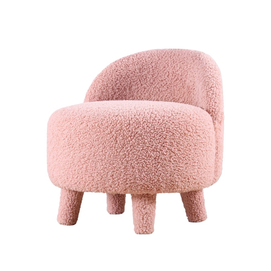 Poltroncina per bambini PIXI, Ø 46 cm, rosa