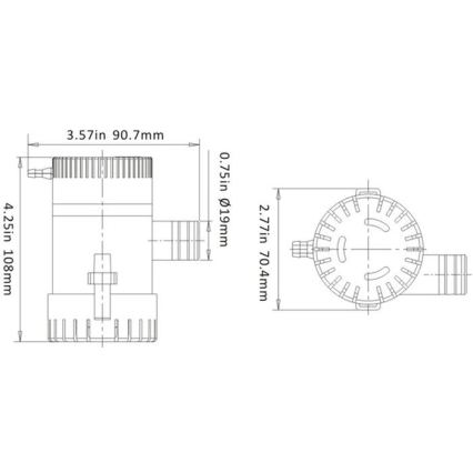 Pompa di sentina sommergibile per barca 12V 47 l/min