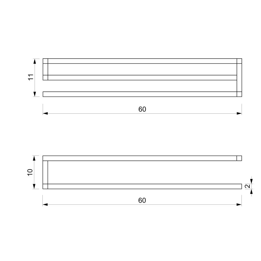 Porta asciugamani da parete 10x60 cm bianco