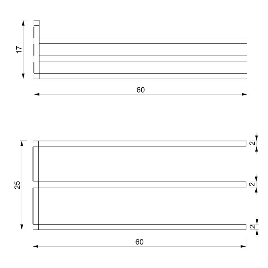 Porta asciugamani da parete 25x60 cm bianco