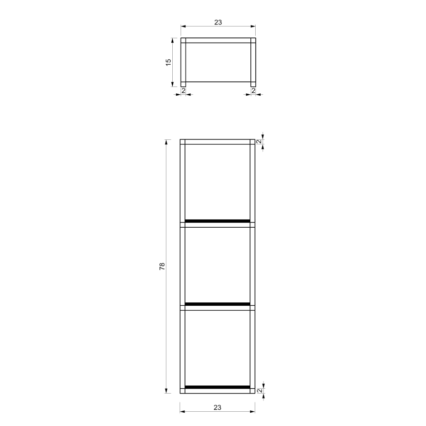 Porta asciugamani da parete 78x23 cm nero